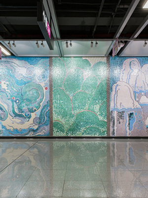 <h4>深圳地铁7号线西丽站壁画《南国锦绣》</h4><p> </p>