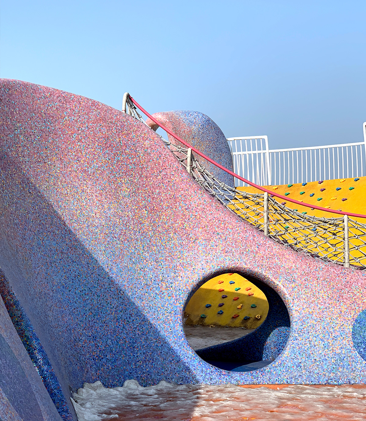 large-scale public artistic mosaic wall installation