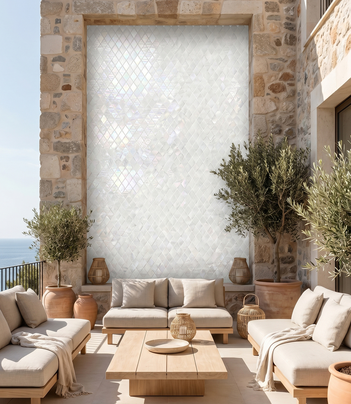luxury hotel architectural facade mosaic exterior