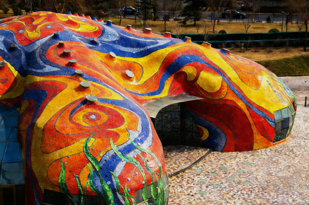 Architectural facade mosaic solutions for building exteriors and landmark structures