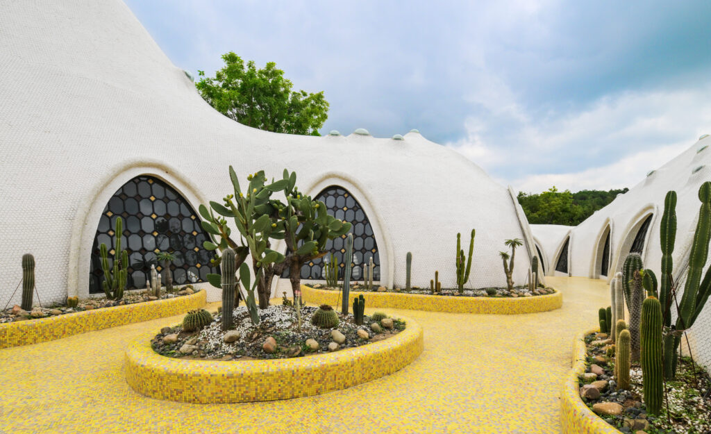 custom architectural facade mosaic for The Cloud Art Palace project in Kunming China