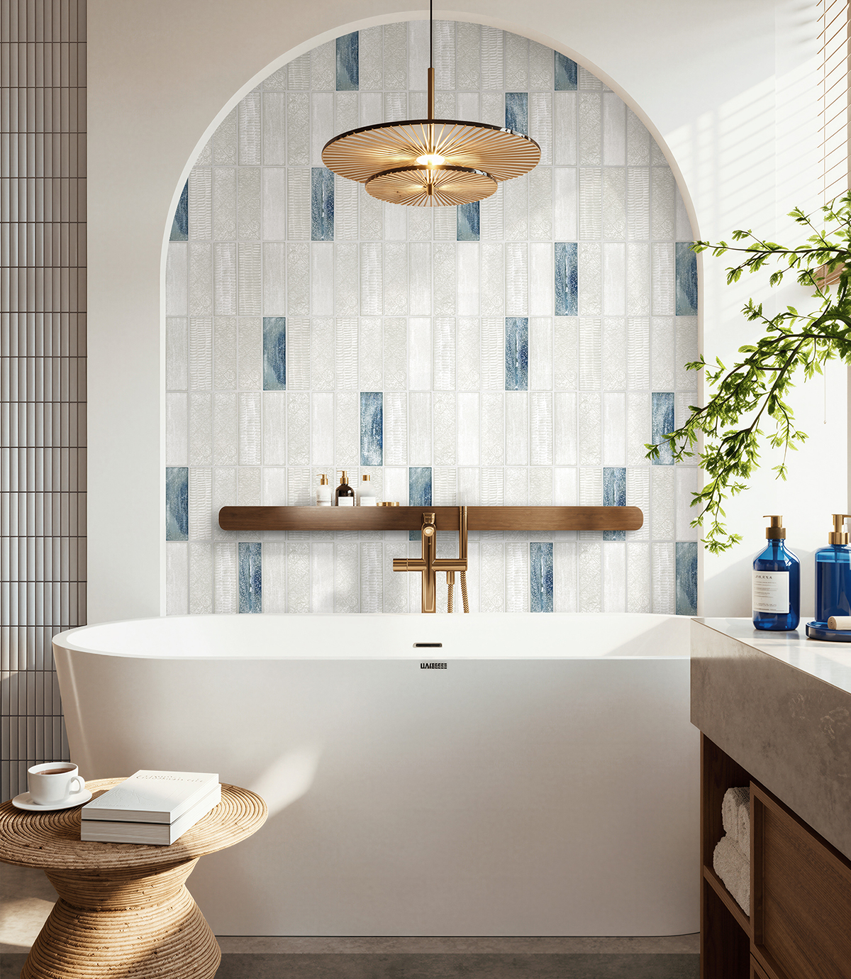 luxury bathroom mosaic design for villa interiors