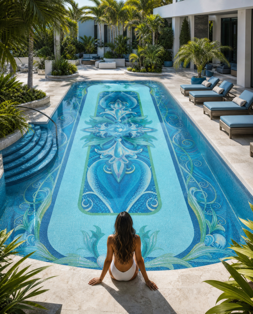 Mosaic Tiles for Swimming Pools in the Middle East 5 Traditional geometric patterns translate beautifully into mosaic