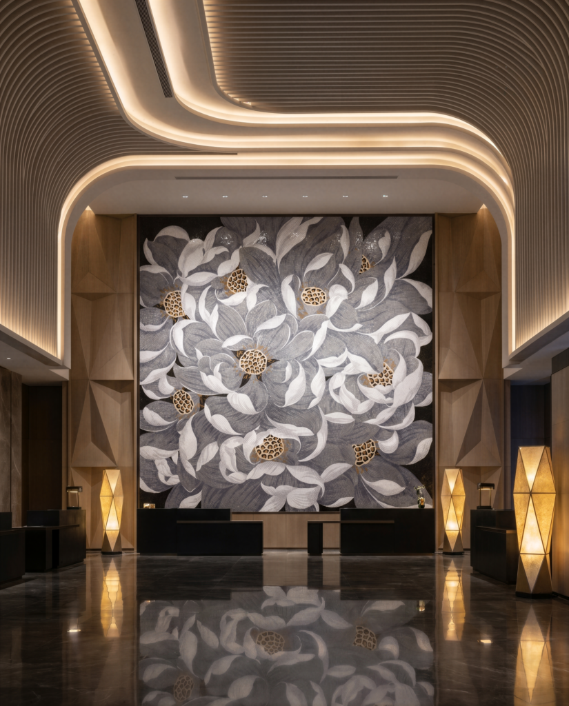 Floral Mosaic Wall Art: 7 Breathtaking Designs That Turn Walls Into Gardens 13 JP602 S 莲梦归来 酒店大堂 1