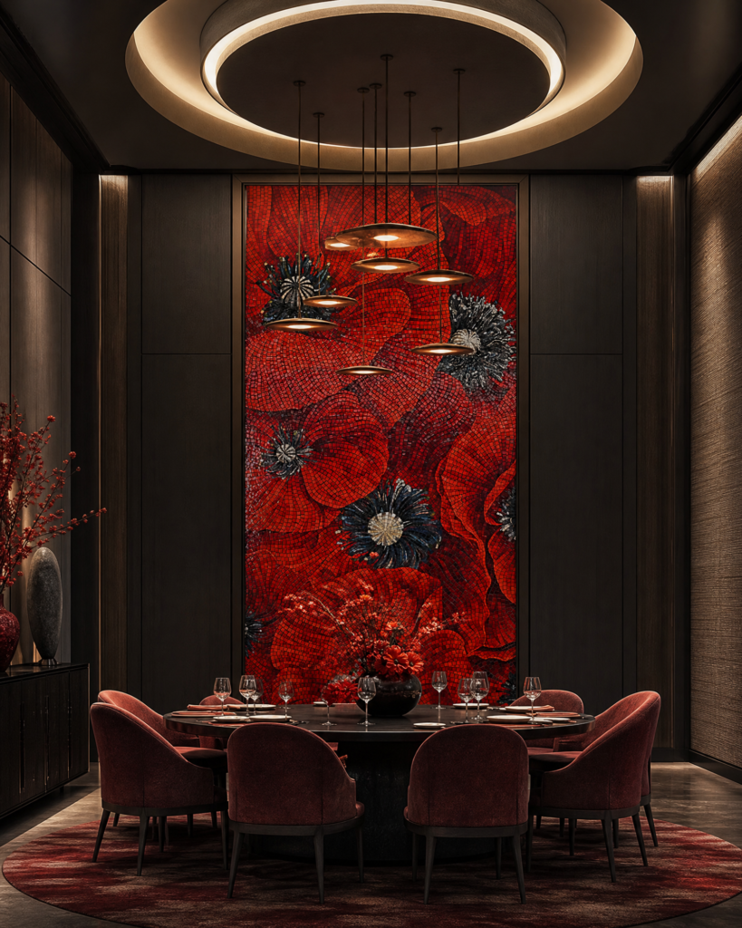 Floral Mosaic Wall Art: 7 Breathtaking Designs That Turn Walls Into Gardens 4 JP2617 效果图2