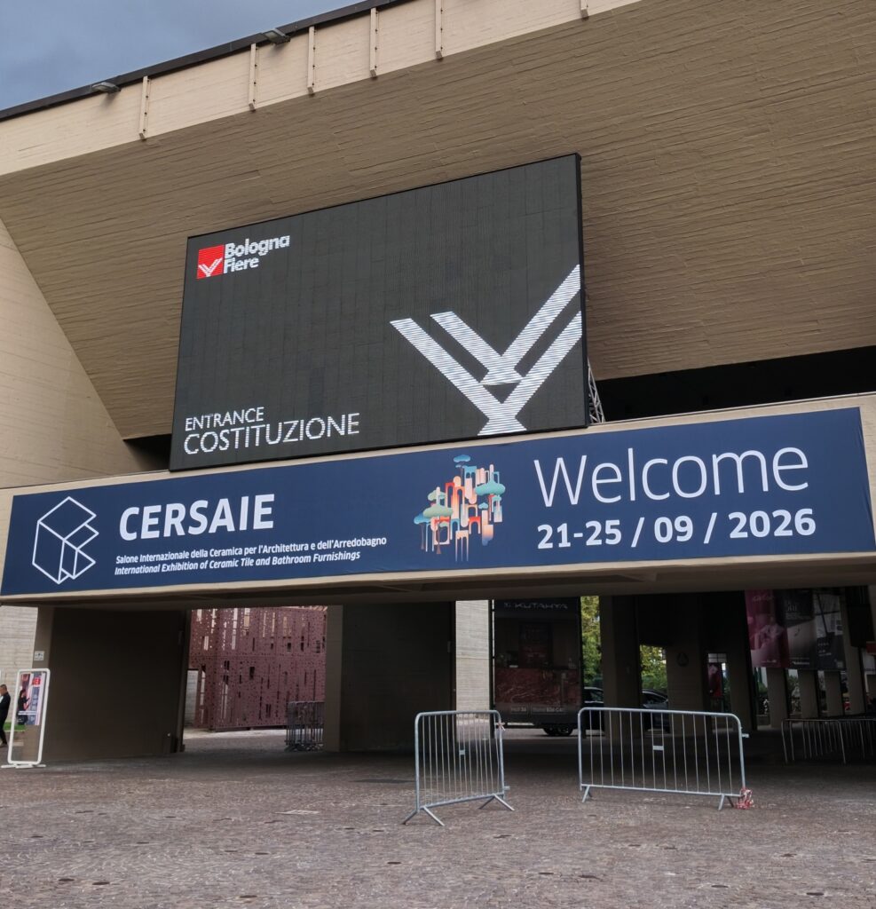 CERSAIE 2026 Is Now Open: Discover JNJMosaic’s New Expressions of Nature in Bologna 1 cersaie 2026 bologna entrance 1