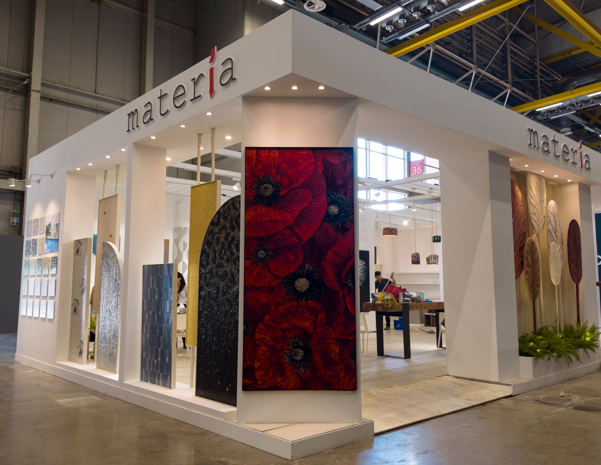 JNJMosaic booth featuring Crimson Bloom at CERSAIE 2026