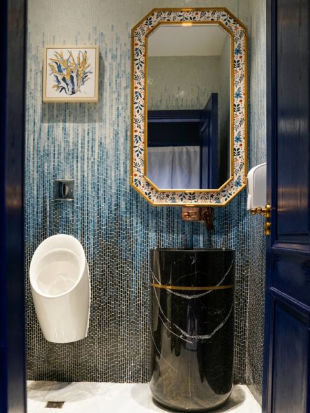 Mosaic wall design in restroom area by JNJMosaic