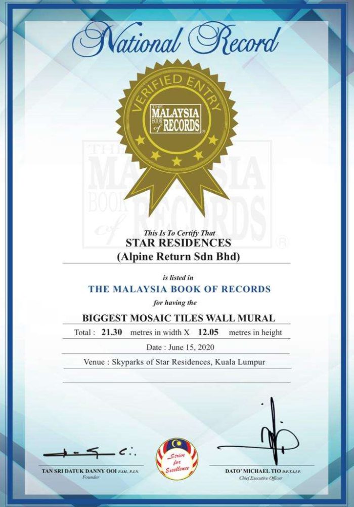 Recognised by The Malaysia Book of Records